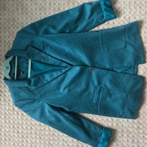 The Limited Teal Long Blazer